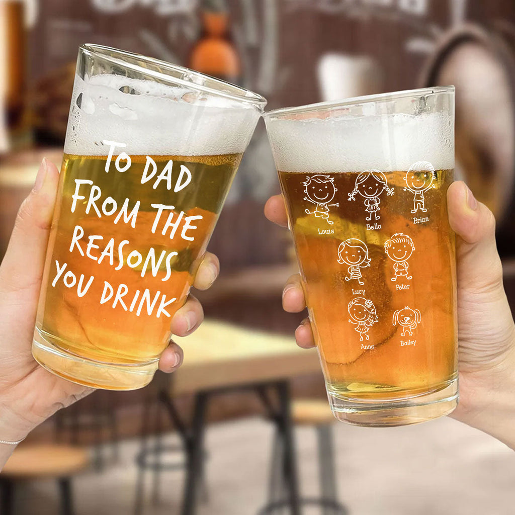 From The Reasons Your Drink - Personalized Beer Glass