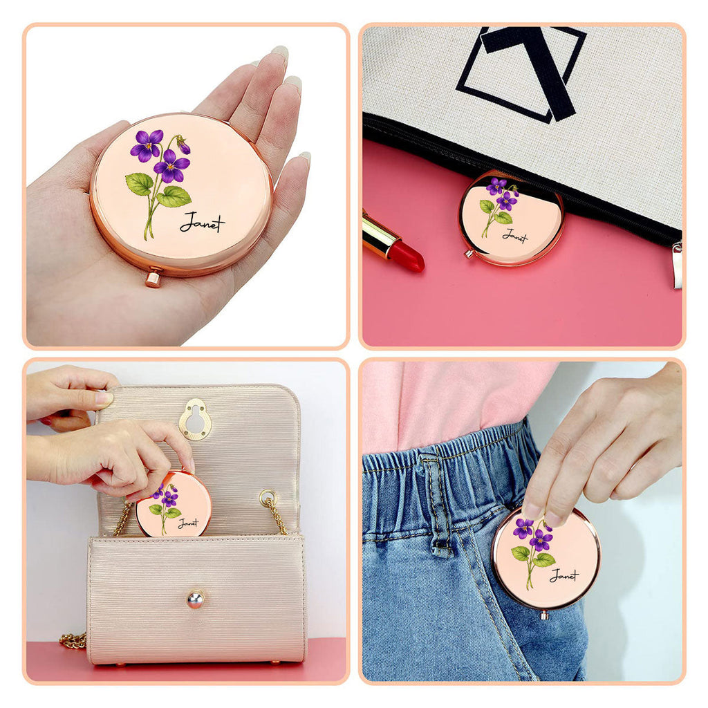 Flowers Bloom Where Beauty Lives - Personalized Compact Mirror