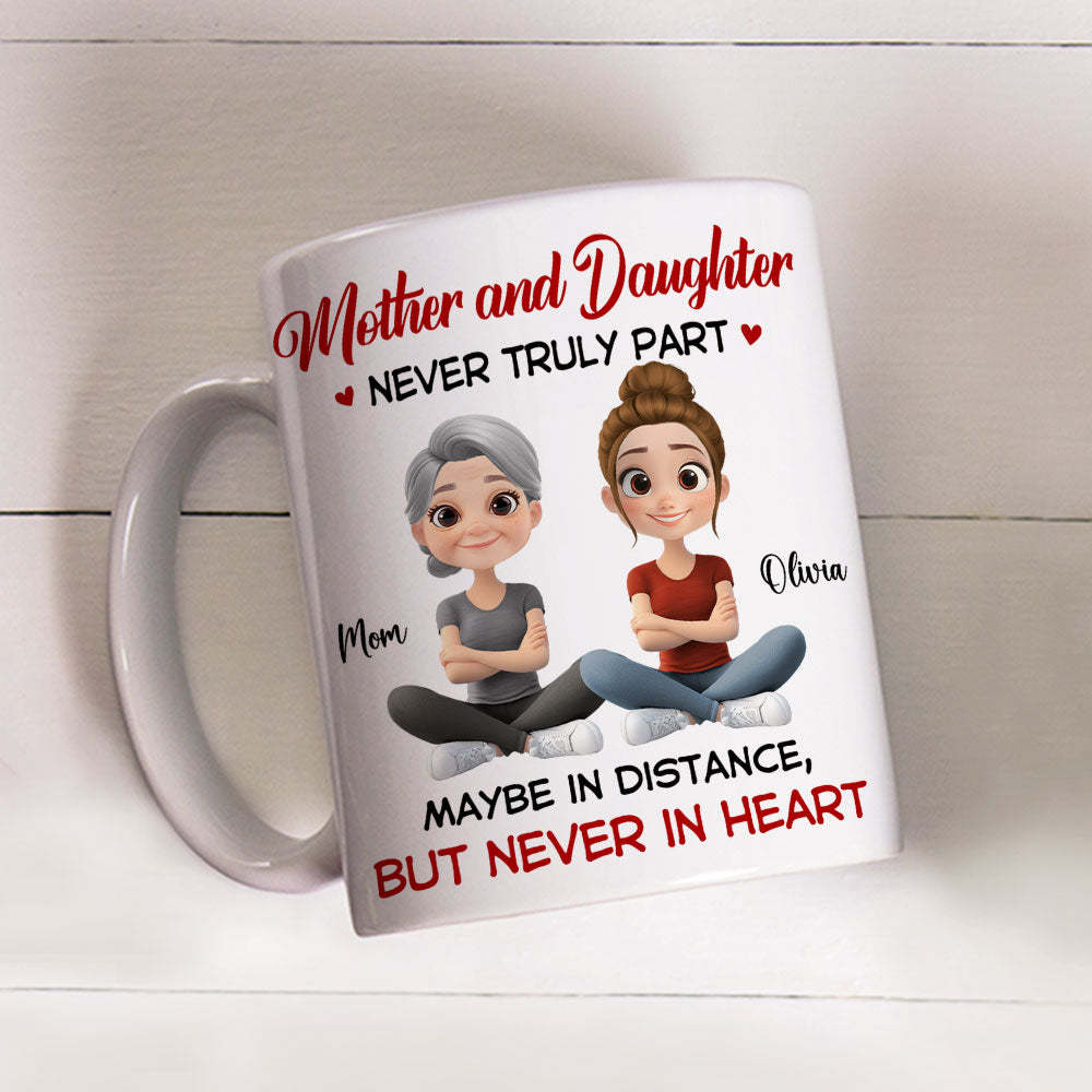 Custom Mother's Day Gift for Mom & Grandma • Never Truly Part - Personalized Coffee Mug