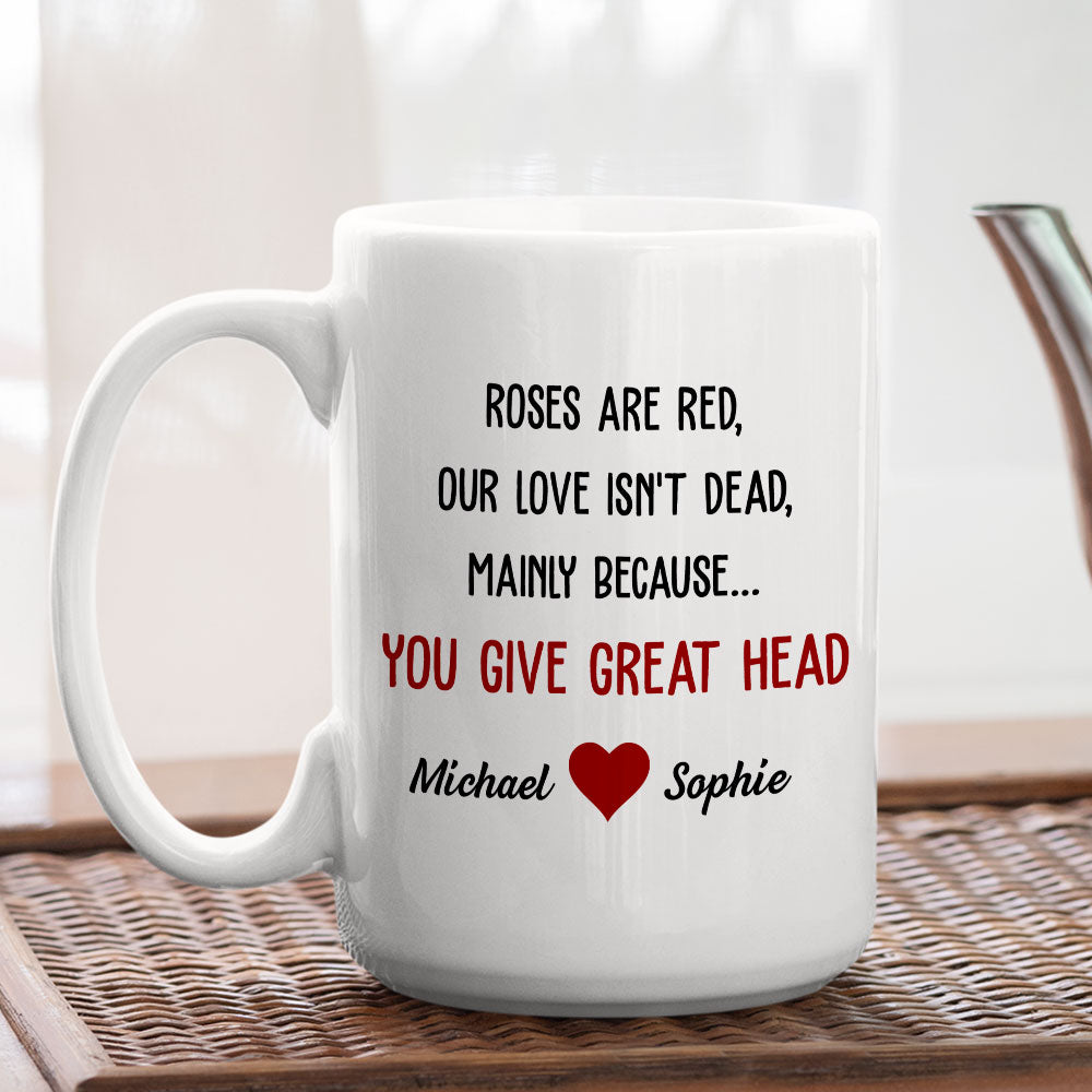 Custom Anniversary Keepsake Gifts For Couple • You Give Great Head - Personalized Mug