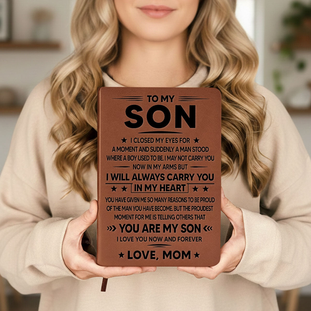 Custom Stationery Gifts For Son • I Will Always Carry You - Personalized Leather Journal